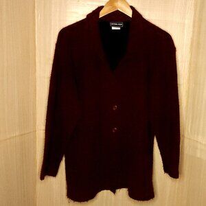 California Krush Women's Maroon Textured Unlined Blazer Large